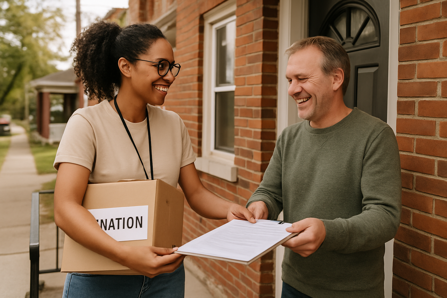Vehicle donation moment in Cincinnati